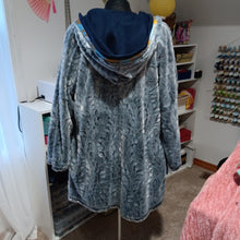 Load image into Gallery viewer, Reversible wrap coat  Scuba Suede and Faux Chincilla
