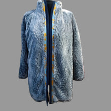 Load image into Gallery viewer, Reversible wrap coat  Scuba Suede and Faux Chincilla