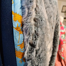 Load image into Gallery viewer, Reversible wrap coat  Scuba Suede and Faux Chincilla
