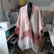 Load image into Gallery viewer, Rose and Pink Heavy Chenille Wrap Shawl