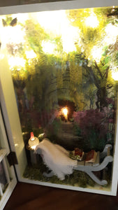 Elizabeth & Her German Garden Lighted Diorama Booknook/book