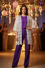 Load image into Gallery viewer, White open lace kimono