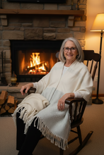 Load image into Gallery viewer, Cream and gray mid-weight cotton wrap