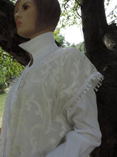 Load image into Gallery viewer, Long White Jacquard Floral Kimono with gold threads