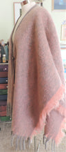 Load image into Gallery viewer, Salmon and Gray Heavyweight Wrap Shawl