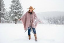 Load image into Gallery viewer, Salmon and Gray Heavyweight Wrap Shawl