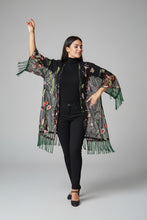 Load image into Gallery viewer, Floral embroidery on net kimonos - 2 colors