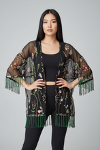 Load image into Gallery viewer, Floral embroidery on net kimonos - 2 colors
