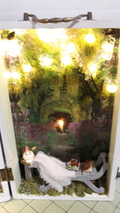 Elizabeth & Her German Garden Lighted Diorama Booknook/book