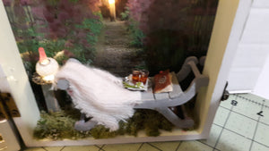 Elizabeth & Her German Garden Lighted Diorama Booknook/book
