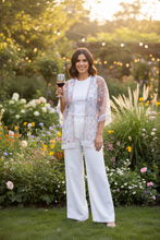 Load image into Gallery viewer, Floral embroidery on net kimonos - 2 colors