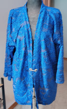 Load image into Gallery viewer, Royal Blue Cut Velvet Kimono with belt